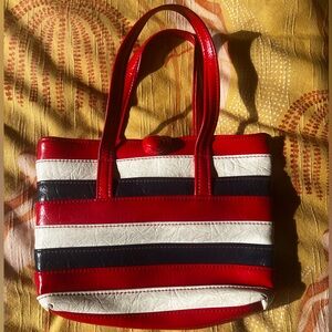 Vintage Red, White and Blue Striped Shoulder Bag 🇺🇸